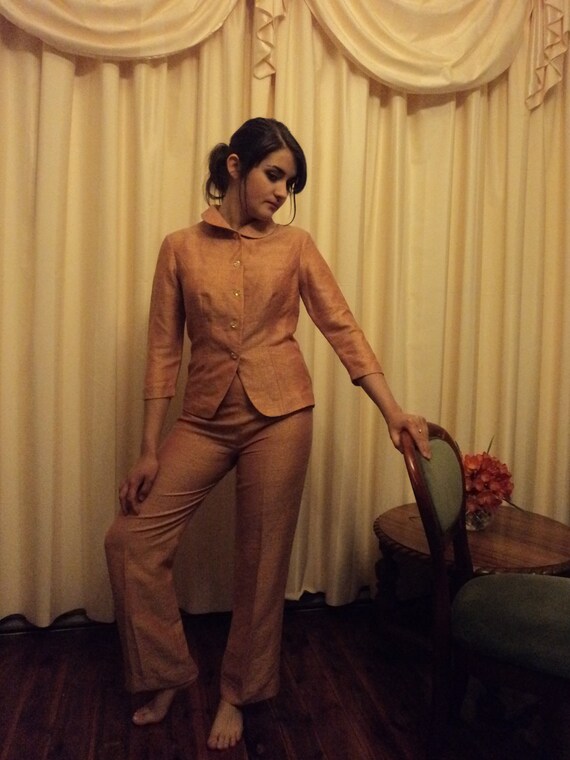 Vintage Women's Orange Pant Suit