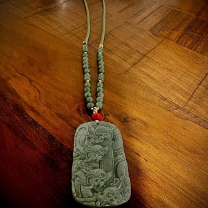 Certified Type A Jade Dragon Pendant: Hand-Carved Amulet - Feng Shui Gift