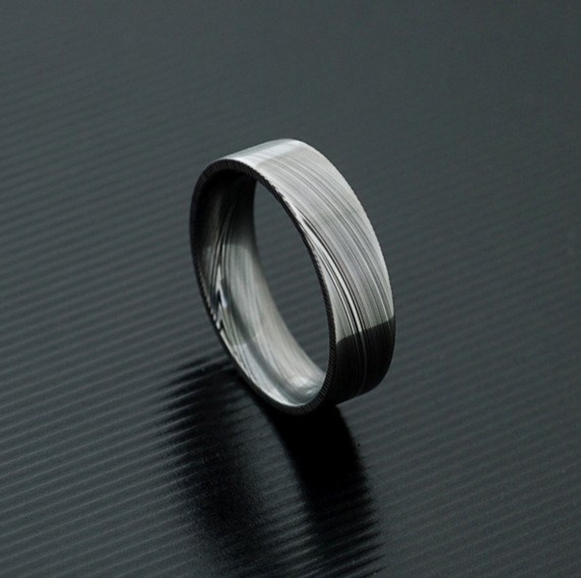 Genuine Stainless Damascus Steel Mens Ring PD26 Etsy