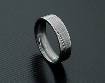 Genuine stainless Damascus Steel Mens Ring PD26