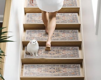 Alfombras antideslizantes para escaleras, lavables, aptas para mascotas, para escaleras