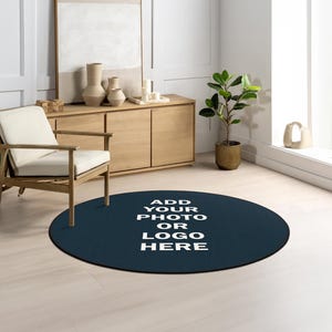 Tapis rond personnalisé, tapis photo personnalisé, tapis texte personnalisable, décoration d&#39;intérieur unique, cadeau pour elle, tapis de sol rond personnalisé, cadeau tapis photo