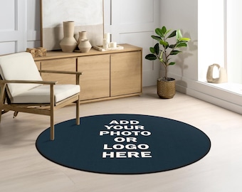Alfombra redonda personalizada, alfombra con foto personalizada, alfombra con texto personalizable, decoración única para el hogar, regalo para ella, alfombra redonda personalizada, alfombra con foto para regalo