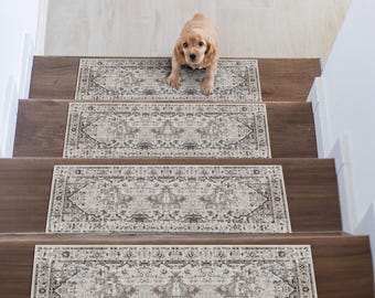 Juego de alfombras antideslizantes para escaleras de 8x30, lavables, autoadhesivas, ideales para mascotas y niños. Alfombra para escaleras de interior.