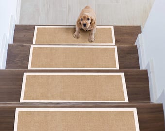 Alfombrillas suaves para escaleras, ideales para mascotas y niños, peldaños antideslizantes de 8x30 para escaleras de madera, juego de peldaños lavables, cubiertas seguras para escaleras de interior.