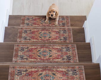 Peldaños antideslizantes de 8x30, juego de peldaños de alfombra lavables, alfombras autoadhesivas para escaleras, alfombras para escaleras seguras para mascotas y niños, alfombra para escaleras de interior.