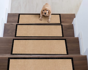 モダンな8x30滑り止め階段マット、洗えるカーペット階段マットセット、ペットや子供のための柔らかい階段マット、屋内用安全な階段カバー