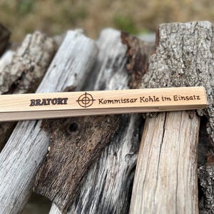 Wooden grill tongs, roasting place, Father&#39;s Day gift, for Tatort fans, men&#39;s gift, grill master, personalized grill tongs