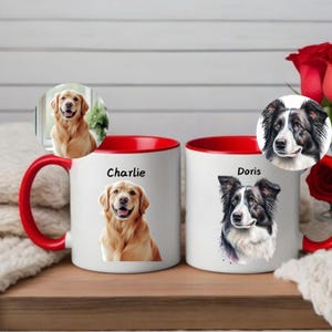 Personalisierte Haustiertasse mit Haustierfoto + Name Individuelle Hundetasse Hundekaffeetasse Personalisierte Haustiertassen Hundemutter-Tasse Neue Hundetasse Personalisierte Katzenpapa-Tasse