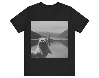 Loch Ness Monster Seal Selfie Tee Unisex Short Sleeve Shirt Unique Gift for Seal Lovers Casual Wear Loch Ness Gifts