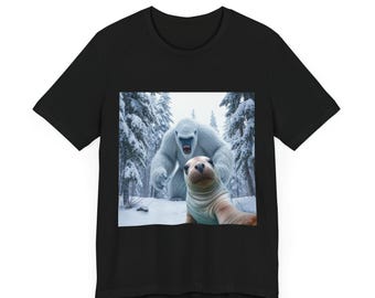 Seal Selfie Unisex Tee, Funny Graphic Tshirt, Animal Lover Shirt, Novelty Tee, Short Sleeve Top