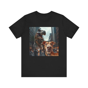 Funny Dog Selfie T-Rex T-Shirt Dinosaur Graphic Tee Jurassic Humor Shirt Dog Lover Gift Prehistoric Selfie Shirt Unisex Dino Tee