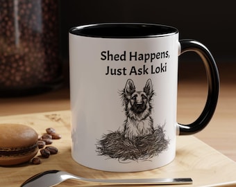 Custom Colours Funny Pet Mug German Shepherd Cup + Name Custom Dog Mug Personalized Cup Custom Novelty Dog Gift