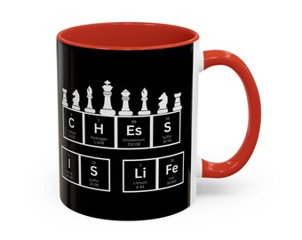 Chess Mug Periodic Table Elements Funny Gift for Chess Players Unique Chess Lover Cup Physics Gift