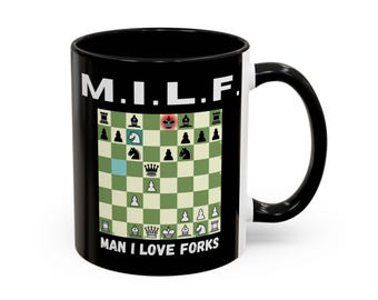 Chess Mug Knight Fork MILF Cup Man I Love Forks Chess Lover Gift Unique Chess Mug Funny Chess Gift Chess Player