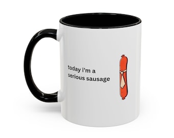 Funny Sausage Coffee Mug, Cute Tea Cup for Foodies, Unique Kitchen Drinkware, Quirky Office Gift, Humorous Ceramic Hot Beverage Mug