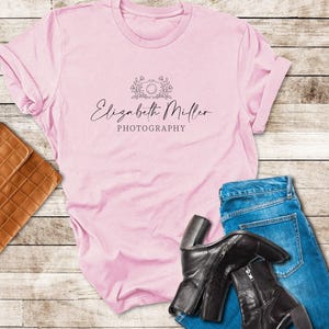 Custom Photographer Shirt, Personalized Photography Name T Shirt, Artful Photographer Gift, Photography Logo Tee, Camera Lover Shirt Gift