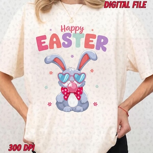 Conejito de Pascua con sublimación, Feliz Pascua PNG, Pascua divertida PNG, Pascua retro png