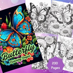 Butterfly Coloring Pages | Adult Coloring Pages | Printable Butterfly Art | Coloring Page Set | Art Therapy Gift | Relaxing Activity