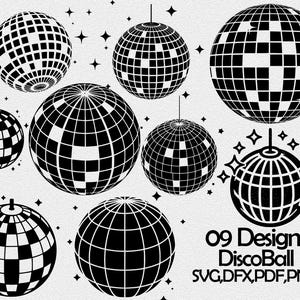 Diskokugel SVG, Diskokugel PNG, Spiegelkugel, SVG für Cricut, Discokugel 70er Jahre svg