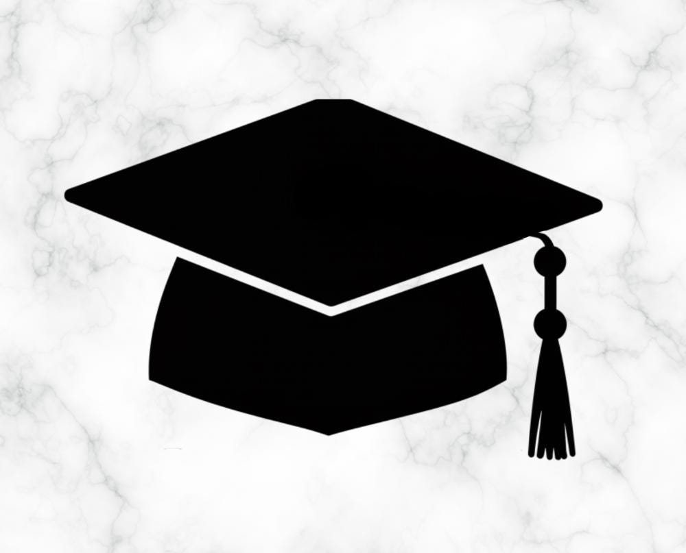 Grad Cap Whirls Abschluss-Deko - 3 Stück, Je 76,2 Cm Lang, Mit Schwarz-weißen Kappen & Silbernen Spiralen