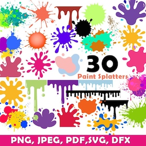 Paint Splatter svg, Paint Splats svg, Paint svg, paint blotches svg, Ink splatter Paint streak blob Cut File for Cricut Silhouette