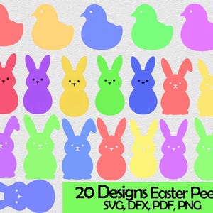Easter Marshmallow Bunny Peep, Chick Peep, Chillin with my Peeps,  Pastel Bundle SVG PNG JPEG for Cricut Vinyl Decal Scrapbook Shirt