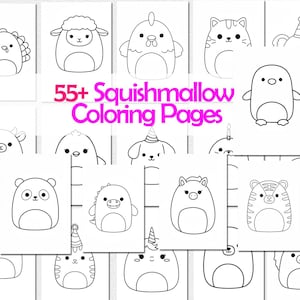 Squishmallow Coloring pages, squishy colouring sheets, toddlers coloring ideas