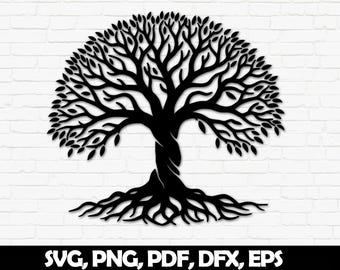Árbol de la vida SVG, árbol de reunión familiar PNG sublimación, árbol de la vida con raíces archivo cortado para Cricut, árbol genealógico SVG