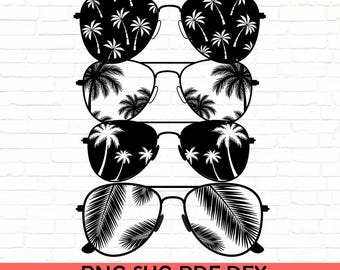 Palm Tree Sunglasses SVG: Summer Tropical Design (Digital Download)