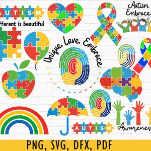 Autism svg, Autism Awareness svg, Autism Advocacy svg, Be Different, Autism Awareness Ribbon, Puzzle Piece, Autism Awareness SVG, Clipart