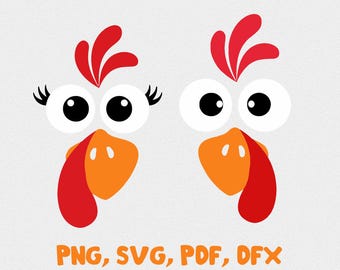 Archivo digital descargable para Acción de Gracias: SVG de cara de pavo graciosa, PNG de ojos de pavo graciosos, ideas para camisetas y sublimación.