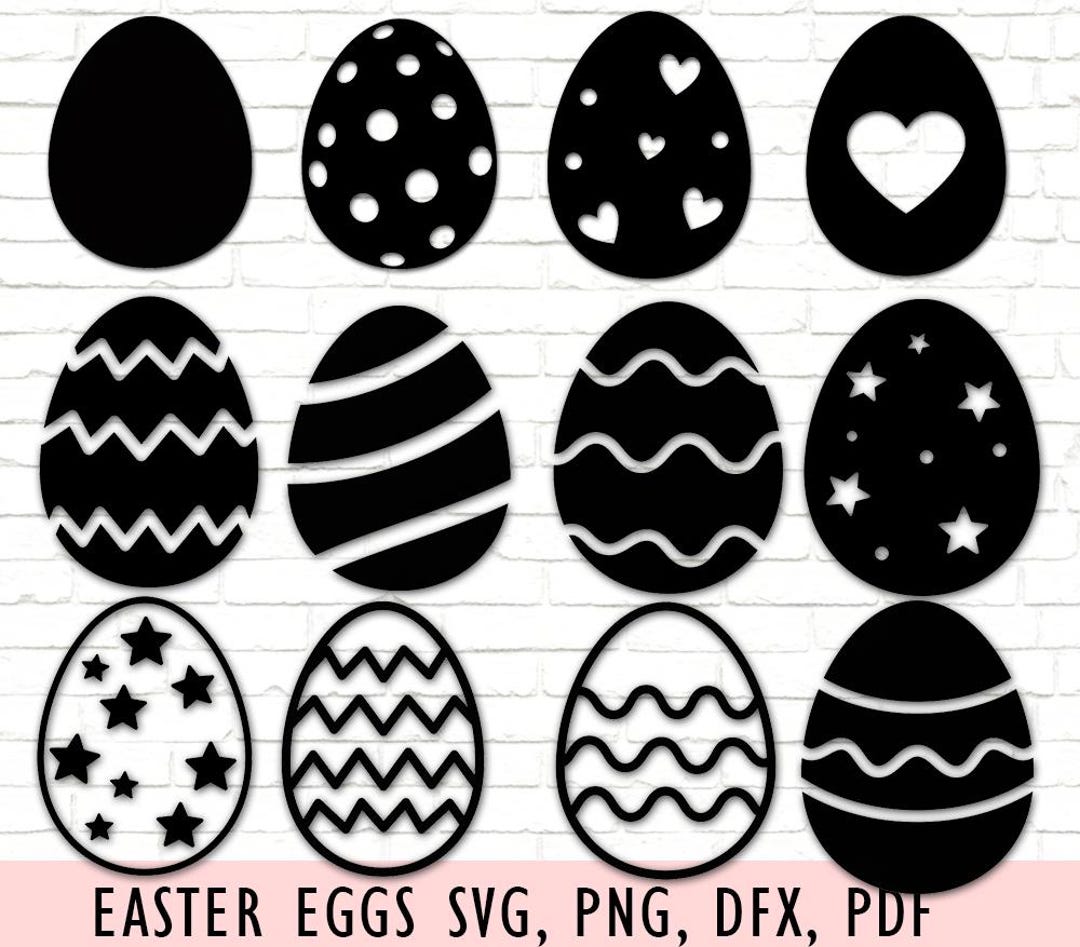 Easter Egg SVG Bundle: Silhouette Vector Cut Files (digital Download ...