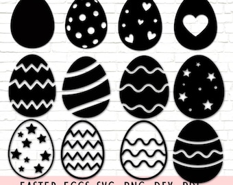 Easter Egg SVG Bundle: Silhouette Vector Cut Files (digital Download ...