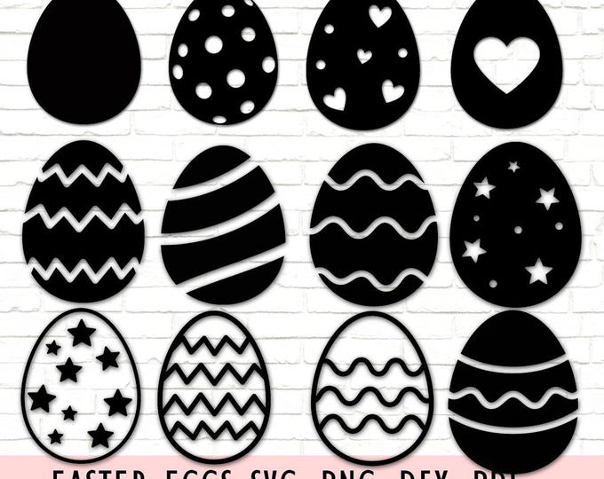 Easter Egg SVG Bundle: Silhouette Vector Cut Files (digital Download ...