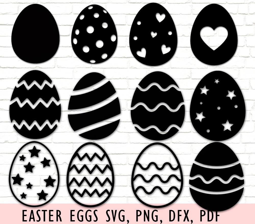 Easter Egg SVG Bundle: Silhouette Vector Cut Files (digital Download ...