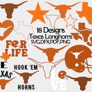 Bundle SVG Texas Longhorns, clipart png Texas Longhorns, fichiers Lonestar State Longhorns, logo Texas Longhorns, téléchargement numérique
