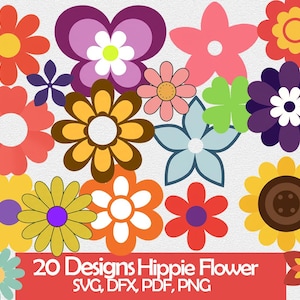 Hippie Flowers svg, Retro Groovy Flower svg, 60s-70s png, Retro Flowers svg, eps eps, dxf sublimation png clipart