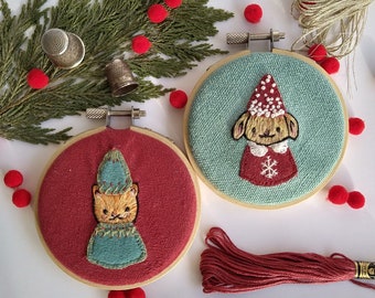 Made by AgusRuina - schiffte aus ITALIEN - Weihnachtsstickerei Wandkunst -