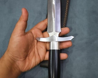 Handmade D2 Steel Hunting Knife – Micarta Handle, Leather Sheath
