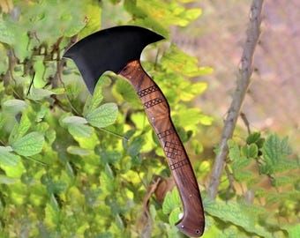 Hache Tomahawk faite main | Acier forgé | Hachette de style viking pour le camping, la chasse et présentoir de collection
