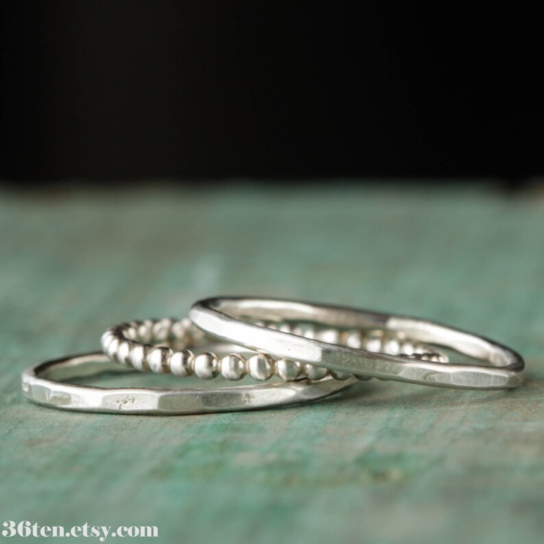 Silver Stacking Ring Set Sterling set of Three | Etsy