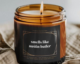 Smells Like Austin Butler Candle - Natural Coconut Apricot Wax, Gift, Home Decor, Gag, Funny, Birthday, Celebrity, Elvis Presley
