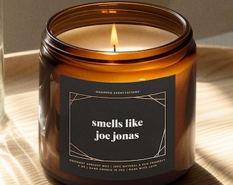Candela profumata di Joe Jonas - Cera naturale di cocco e albicocca, regalo, arredamento per la casa, scherzo, divertente, celebrità, Nick, Kevin, fratelli, musica per le persone