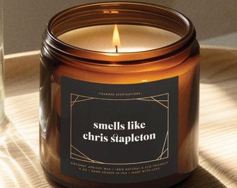 Vela con olor a Chris Stapleton: cera de albaricoque y coco natural, regalo, decoración del hogar, broma, divertido, celebridad, música country