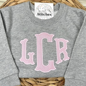 Girls custom sweatshirt, monogram sweatshirt, girls sweatshirt, kids sweatshirt