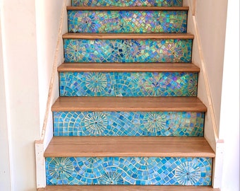 One Color Mosaic Stair Risers