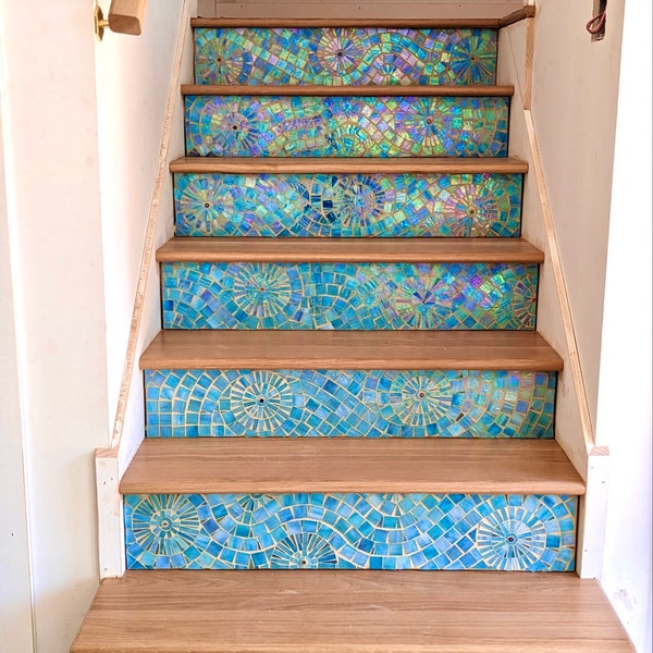 One Color Mosaic Stair Risers