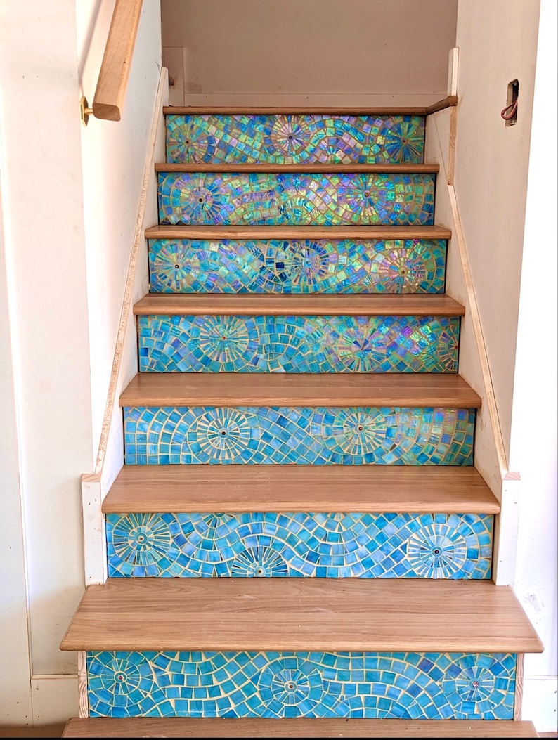Mosaic Riser One Color Mosaic Stair Risers - Etsy