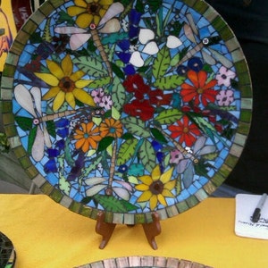 Mosaic Garden and Dragonfly Platter image 3